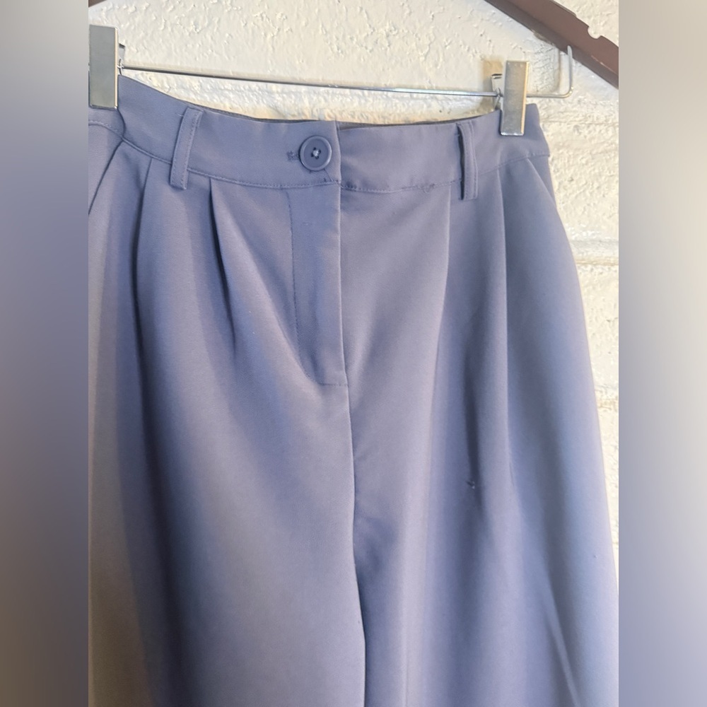 Fashion Nova High Waisted Wide Leg Pants Blue Gray Size Small - Picture 8 of 8